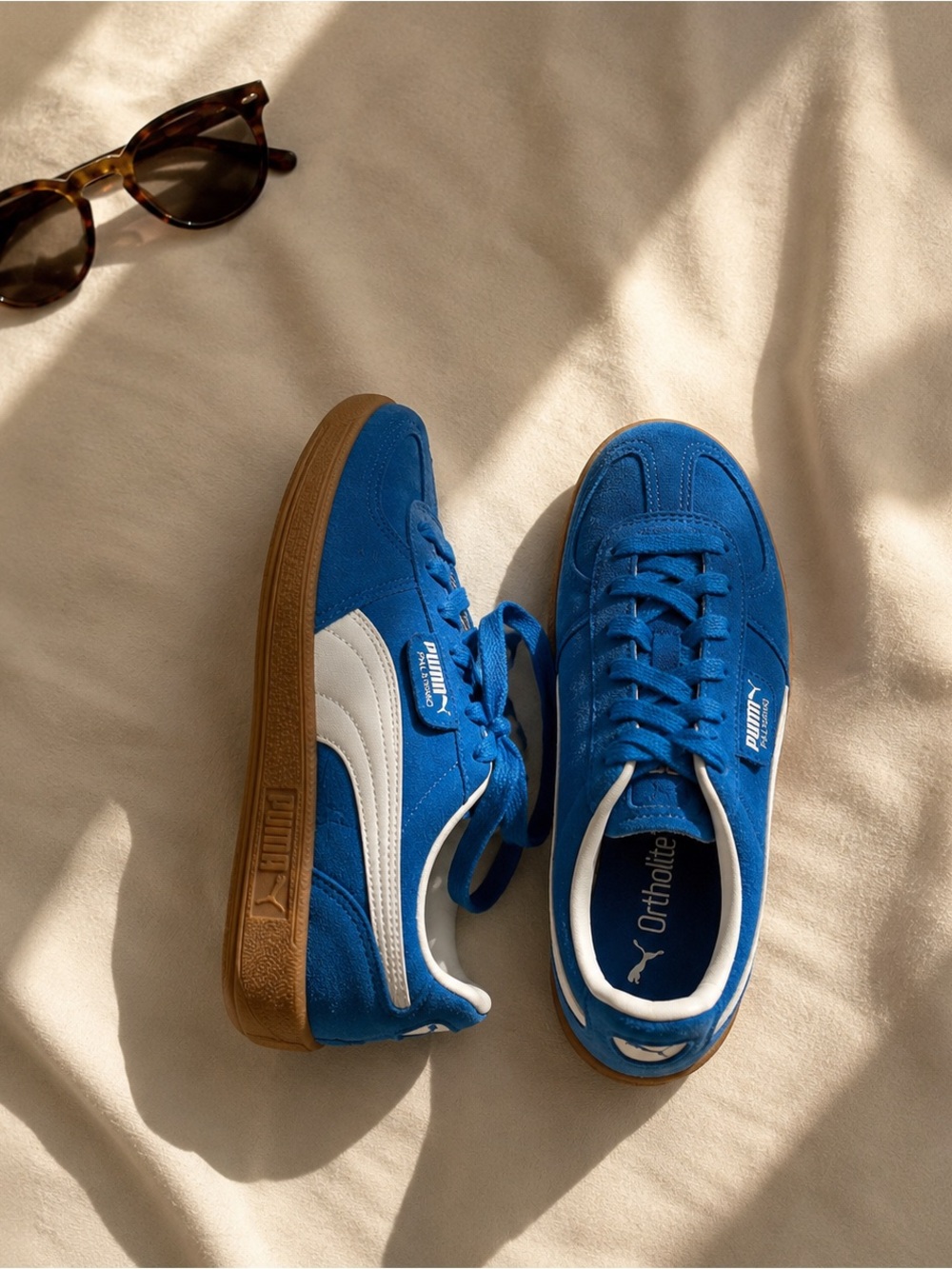 Puma Palermo Hyperlink Blue Cobalt Glaze Suede Sneakers Gum Sole Terrace Style 8